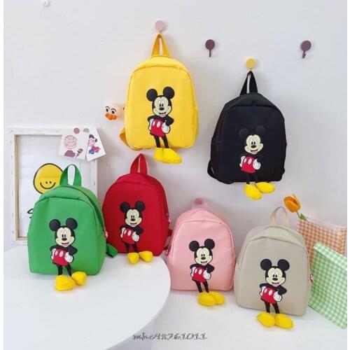 Disney new childrens backpack girl cartoon Mickey Minnie mouse bag kindergarten small school bag book bag canvas backpack