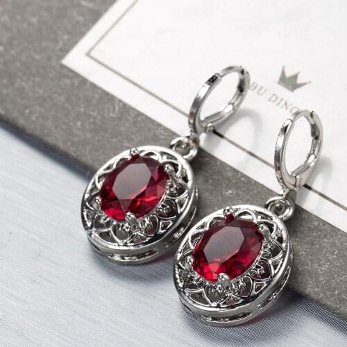 Statement Earrings fashion jewelry Multiple colors cubic zircon Eardrop clip on earrings 2020 for women