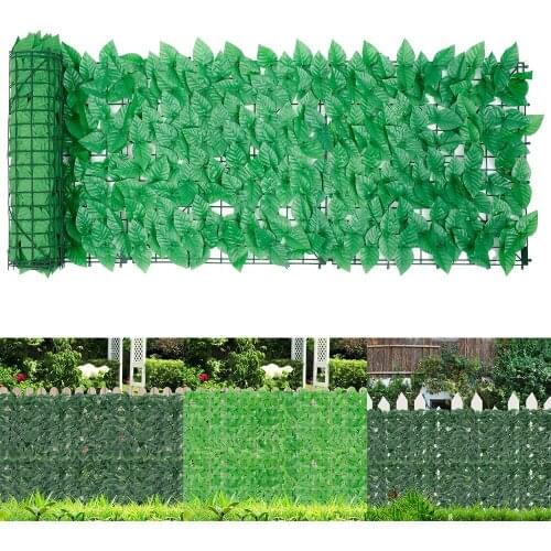 Artificial Leaf Screening Faux Trellis Hedge Panels Garden Expanding Fence Roll Outdoor Garden Backyard Balcony Privacy Fence