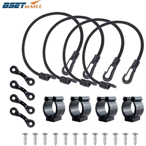 Kayak Boat Marine Fishing Rod Tamer Straps Belt Holder Pole Rack Clips Clamps Paddle Clip Deck Mount Connector For 4 fishing Rod