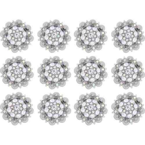 KDG Western Cowboy Rhinestone Flower Crystal Western Concho Metal Rhinestone Flower Concho Belt Screw Clothing Accessories