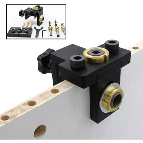 Doweling Jig Pocket Hole Jig Kit Wood Vertical Drilling Detachable Locator For Furniture Connecting Hole Puncher Carpentry DIY