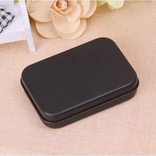 200pcs Black Tin Box Rectangle Mini Tin Box Organizer Pill Candy Tea Storage Box Case Container For Money Coin Keys Playing Card