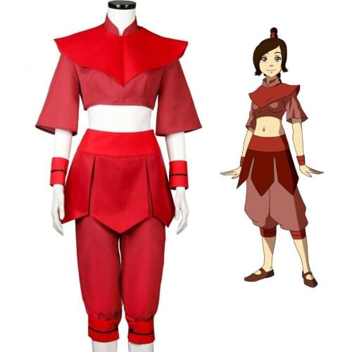 Avatar: The Last Airbender Ty lee Cosplay Costume Red Uniform Suit for Women Halloween Cosplay Outfits
