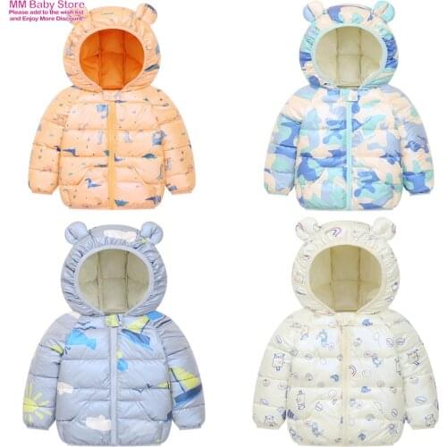 Hot Baby Girls Winter Jacket Kids Warm Colorful Coat Children Hooded Parka Outerwear Snowsuit Baby Boys Clothing 2-7Years Old