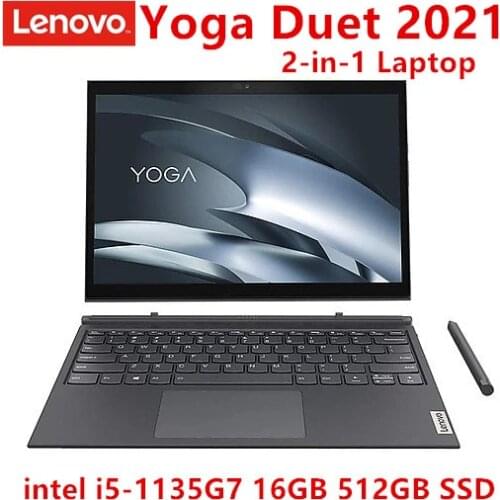 High-end 2021 Lenovo Yoga Duet 2-in-1 Laptop PC 13Inch 2K Touch Tablet+Keyboard i5-1135G7 16GB 512GB SSD Touch ThunderBolt4