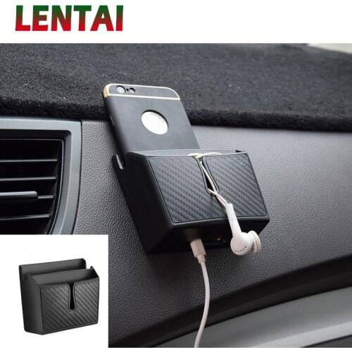 LENTAI 1PC Carbon Fiber Car Organizer Box Stowing Tidying For Peugeot 508 308 206 307 207 407 2008 Citroen C4 C5 Opel Astra j h