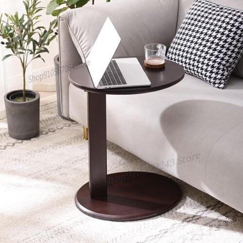 A Few Corners On The Side Of The Sofa C-shaped Side Table Small Round Table Simple Double-layer Coffee Table Mini Solid Wood Sid