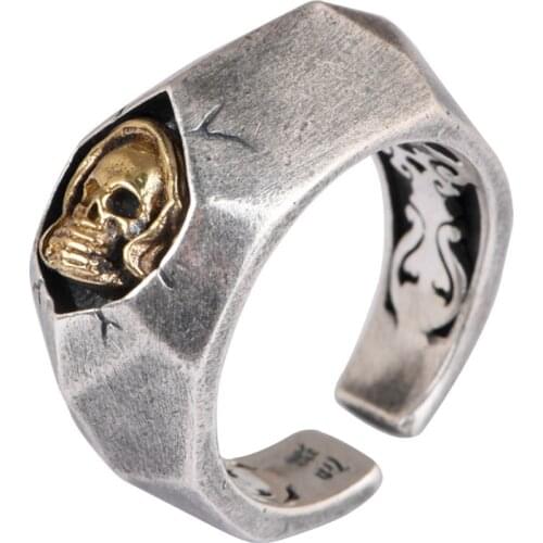 990 STERLING SILVER MENS SKULL Hand Vintage Thai Ring Jewelry A5549