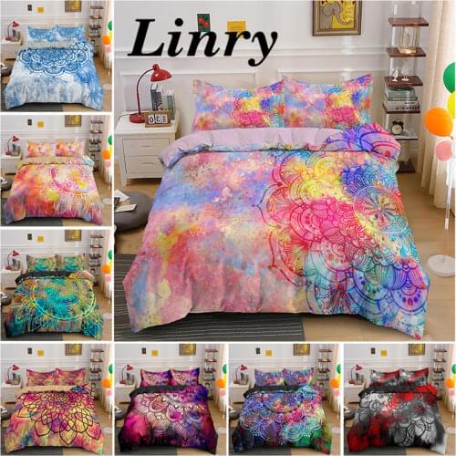 Mandala 3D Bedding Set Bohe Home Bedroom Decor Duvet Cover with 1/2pcs Pillowcases Single Twin Full Queen King Size Bedding
