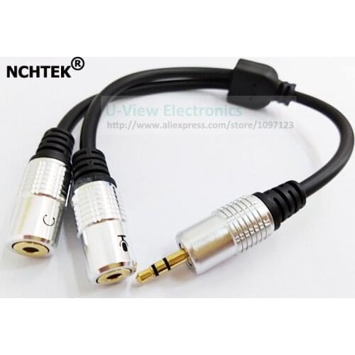 NCHTEK 3.5mm Stereo Male to Dual 3.5mm Stereo Female Plug Audio Adapter Splitter Cable About 30CM/Free Shipping/1PCS