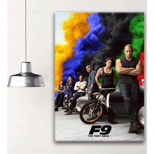 1 Piece Decorative Painting Poster New Fashion Office Home Mural FAST & FURIOUS 9 Movie Painting Wholesale frame