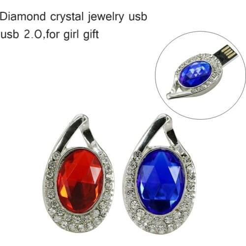 New Fashion Diamond Real Capacity Jewelry Crystal Necklace Accessories 8GB 16GB 32GB Pen Drive Pendrive USB Flash Drive