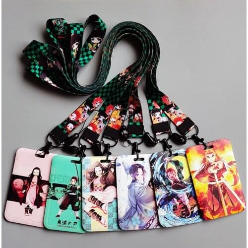 Anime Demon Slayer Card Cover Cartoon Tanjirou Nezuko Zenitsu Inosuke ID Card Holders Badge Student Bus Card Case Kids Toys