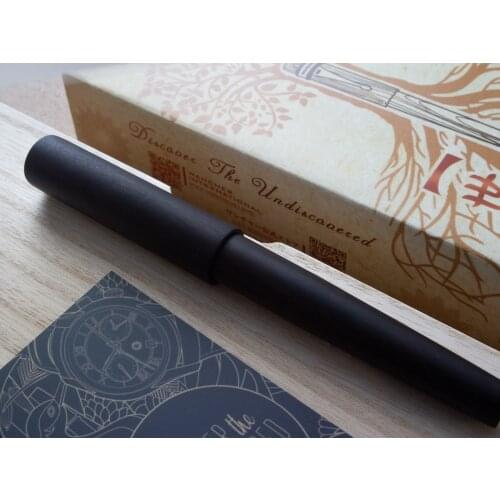 WANCHER BLACK EBONY WOOD FOUNTAIN PEN - WORLD TREE [PREMIUM・FIRST CLASS・LEISURE・COLLECTION・OFFICE] CANETA / PLUMA FROM JAPAN