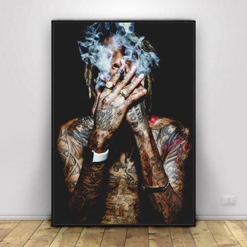 Wiz Khalifa Rap Music Hip-Hop Art canvas Poster HD Print Wall Pictures For living Room Decor canvas painting posters and prints