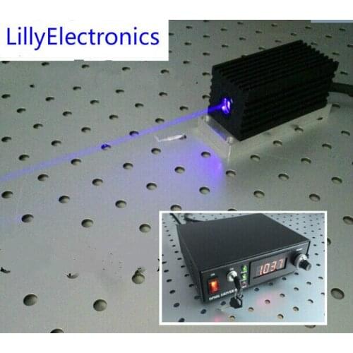 Industrial Lab 450nm 2000mW 2W Violet Blue Laser Dot Module + TTL/Analog 0-30KHZ + TEC Cooling 24 hours working