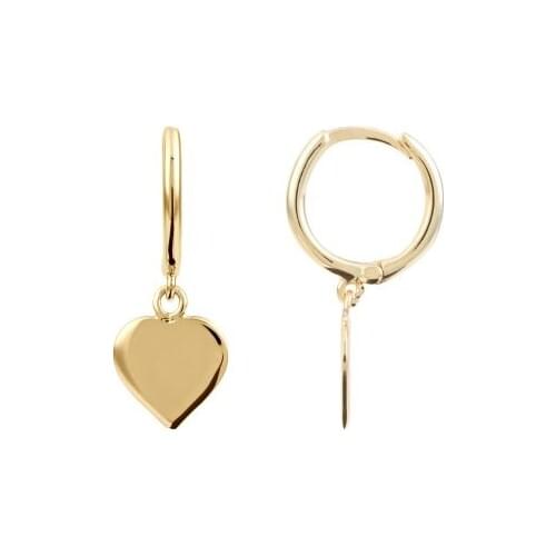 Simple fashion gold silver color geometric cute lovely plain heart charm earring for women fashion minimal drop earrings jewelry
