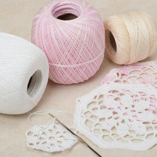 50g 0.8mm DIY Colorful Thin Lace Yarn Crochet Yarn 100% Cotton Yarn Hand Knitting Thread Sewing Machine Line High Quantity