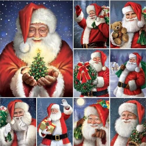 Christmas Diamond Painting Santa Claus 5D DIY Diamond Embroidery Cartoon Cross Stitch Mosaic Home Decoration Xmas Gift