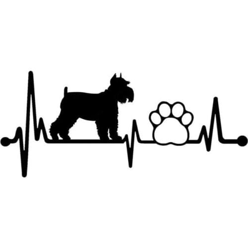 8"*3.5" Schnauzer Heartbeat Lifeline Dog Funny Vinyl Decal Sticker Car Stickers Window