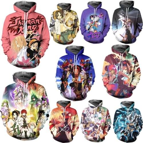 SHAMAN KING Yoh Asakura 3D Print Hoodies Sweatshirts Cosplay Costumes Hooded Casual Coat Jacket