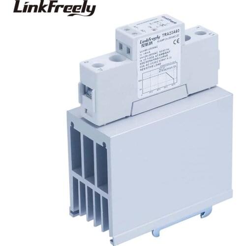 TRA23A60H 60A Heat Sink Solid State Relay AC AC 90-250VAC In Out 24-280VAC Voltage Control Relay Board& Module Din Rail