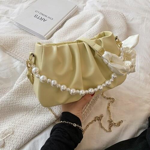 High Quality Women Pu Leather Handbags Fashion Ladies Pearl Shoulder Bag Designer Female Crossbody Bags for Women Travel Bag New