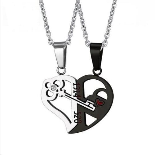 Couple Jewelry For Lovers Stainless Steel Women Key and Lock Pendant Necklace 1314520 Anniversary Gift