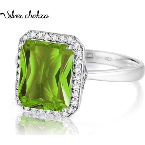 Peridot Sterling Silver Rings For Women Silver 925 Luxury Jewellery With Diamon Gemstones Bohemian Wedding Jewelry Wholesale Hot