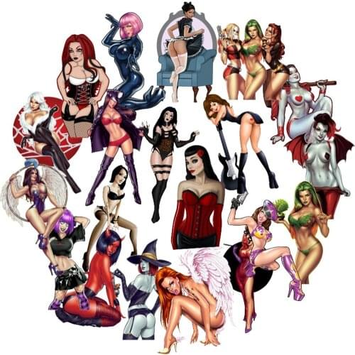 10 / 30 / 50pcs Cartoon Animation Sexy Beauty Devil Girl Sticker Trunk Notebook Waterproof Sticker Wholesale