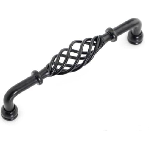 10Pcs/Black Birdcage Cabinet Pull Handle And Bar Knob ( C:C:128MM L:135MM )