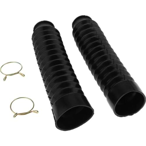 2pcs Black Motorcycle Front Fork Dust Cover Shock Absorber Boot For