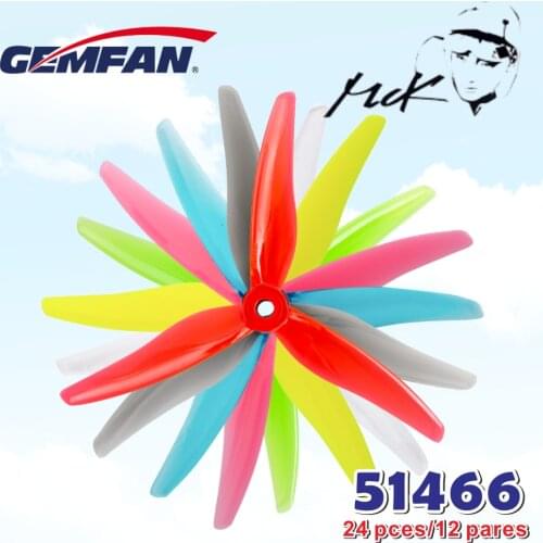 24 pcs/ 12 pairs Gemfan 51466 5inch 3 blade/ tri-blade Propeller Props CW CCW Brushless motor FPV Propeller for FPV Racing drone