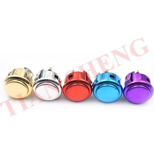 33mm Chrome plated gold plated silver copy sanwa arcade game machine round push button with built in microswitch
