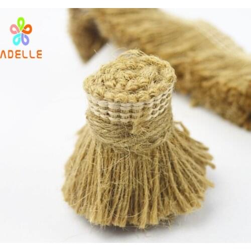 40mm Natural Jute Tape/Rope Flat Tassel Decorate Craft hessian Twine String DIY free shipping customized 10m