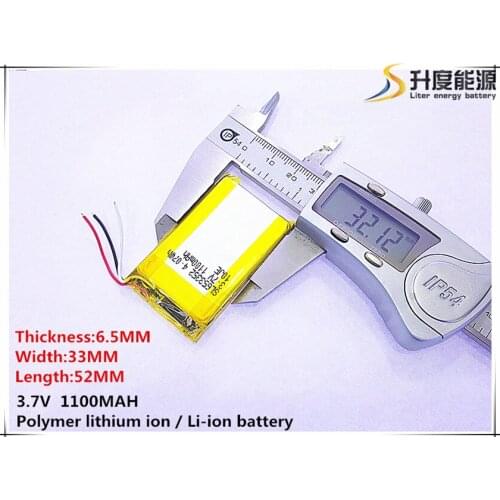 5pcs [SD] 3.7V,1100mAH,[653352] Polymer lithium ion / Li-ion battery for TOY,POWER BANK,GPS,mp3,mp4,cell phone,speaker
