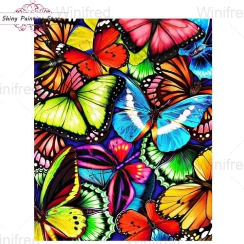 DIY 5D Diamond Painting Colorful Butterfly Home Decor Mosaic Diamond Embroidery Cross Stitch Kit Animal Picture Handmade Mural