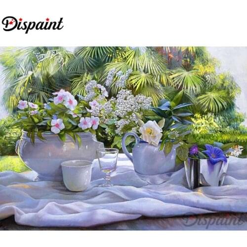 Dispaint Full Square/Round Drill 5D DIY Diamond Painting "Flower landscape" Embroidery Cross Stitch 5D Home Decor A10074