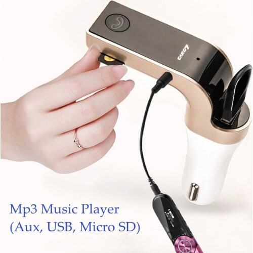 5-in-1 Hands Free Wireless FM Transmitter G7 Car Bluetooth AUX Bluetooth Car Kit MP3 Player SD USB LCD USB Car Accessories