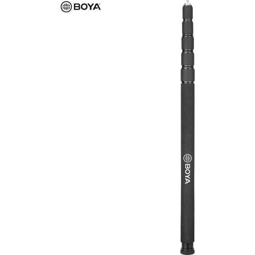 BOYA BY-PB25A Portable Handheld Microphone Boom Pole Aluminum Alloy Construction Microphone Extension Rod Max.2.5m for Broadcast