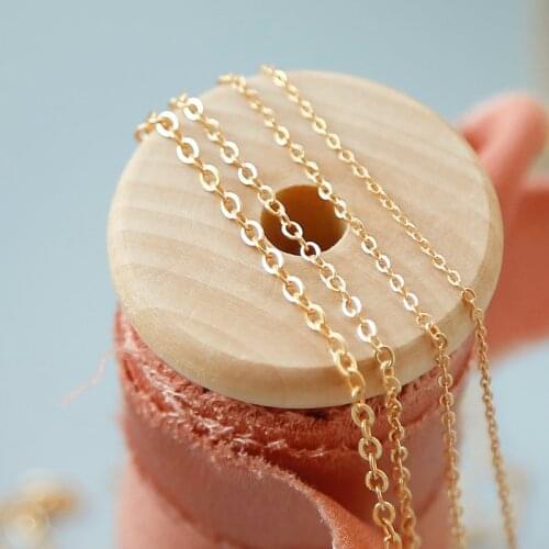 Color preserving 18K Gold O-shaped love chain plated with real gold thin chain Tassel Necklace Bracelet material DIY accessories