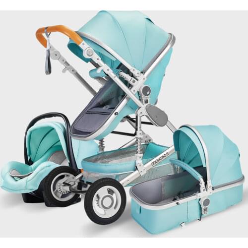 High Landscape Baby Stroller 3 in 1 Hot Mom Pink Stroller Luxury Travel Pram Baby Carrier Carriage Car seat and Stroller Trolley