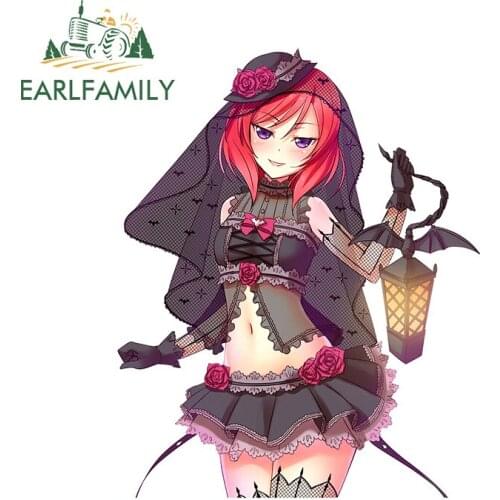 EARLFAMILY 13cm x 10.3cm for Nishikino Maki Vampire Halloween Car Stickers Vinyl Anime Decals Simple Windshield Decor Car Goods