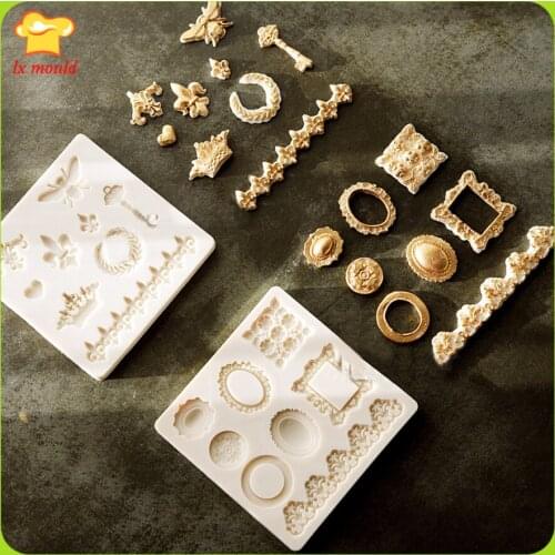 European Style Dress Pattern Variety of Sugar Cakes Silicone Mould Dry Peis Molds