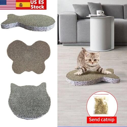 Cat Scratch Board Fish Shape Pad Cat Corrugated Mat Scratching Posts Kitten Corrugated Paper Toy Cats Grinding Nail Scrapers