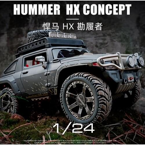 1:24 High Simulation Hummer HX Old Mud Version Off-road Vehicle Simulation Alloy Car Model Adult Collection Ornaments for Gifts