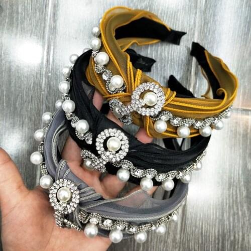 Fashion Baroque Headband,Chain headband,Headband for Girls, Luxury Hairhoop,Pearl hair band, Hair Accessories