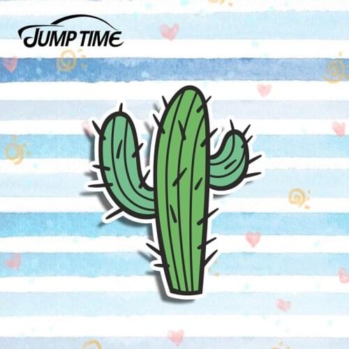 Jump Time 13cm x 10.8cm Cactus Funny Mexican Sticker Vinyl Car Sticker For Laptop Travel Luggage Waterproof Car Accessories
