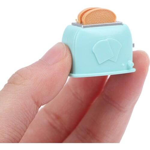 New!1/12 Scale Dollhouse Bread Machine With Toast Miniature Cute Decorations Toaster Dollhouse Mini Accessories